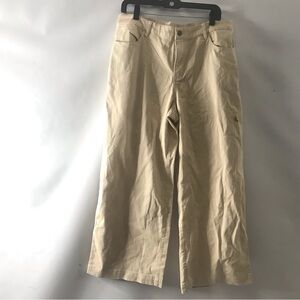 Pact Stretch Twill Wide Leg Organic Cotton Pants Size XL Cream Women Chino READ